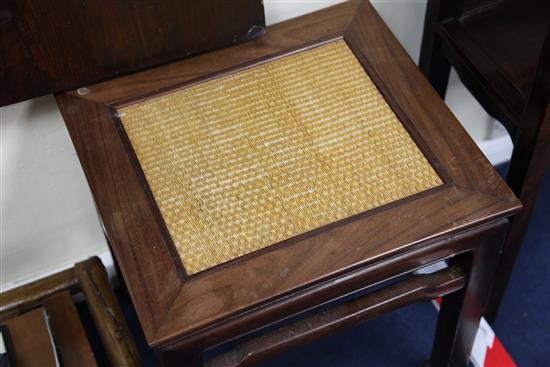 A Chinese rosewood low table or urn stand, W.1ft 7in.